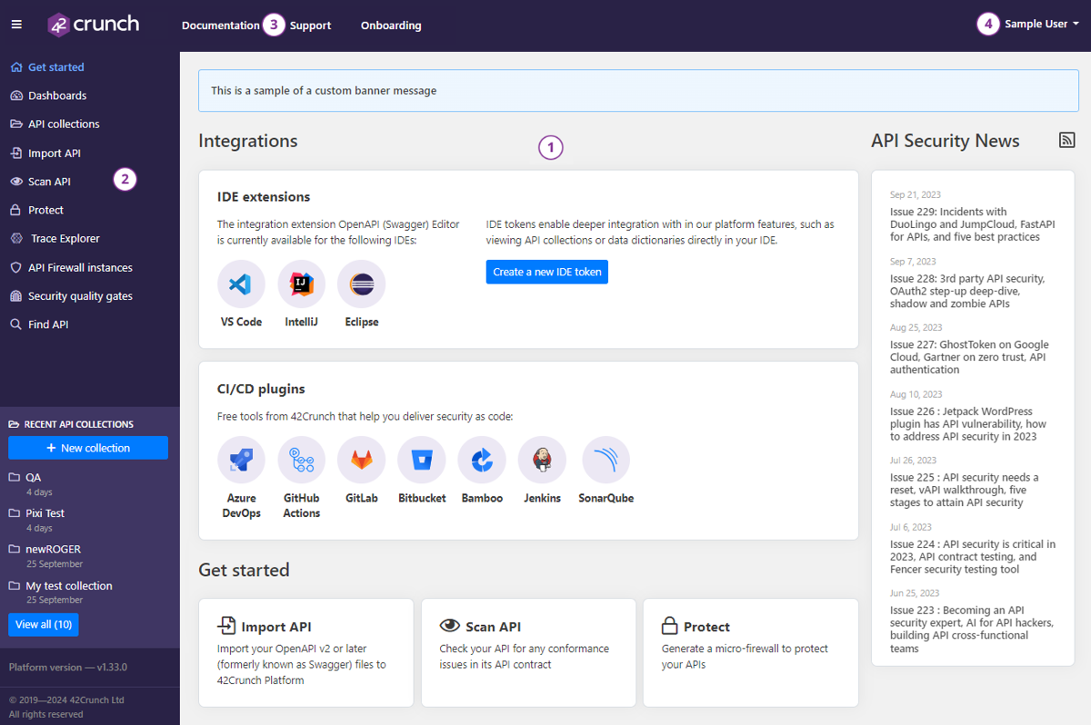 42Crunch platform landing page